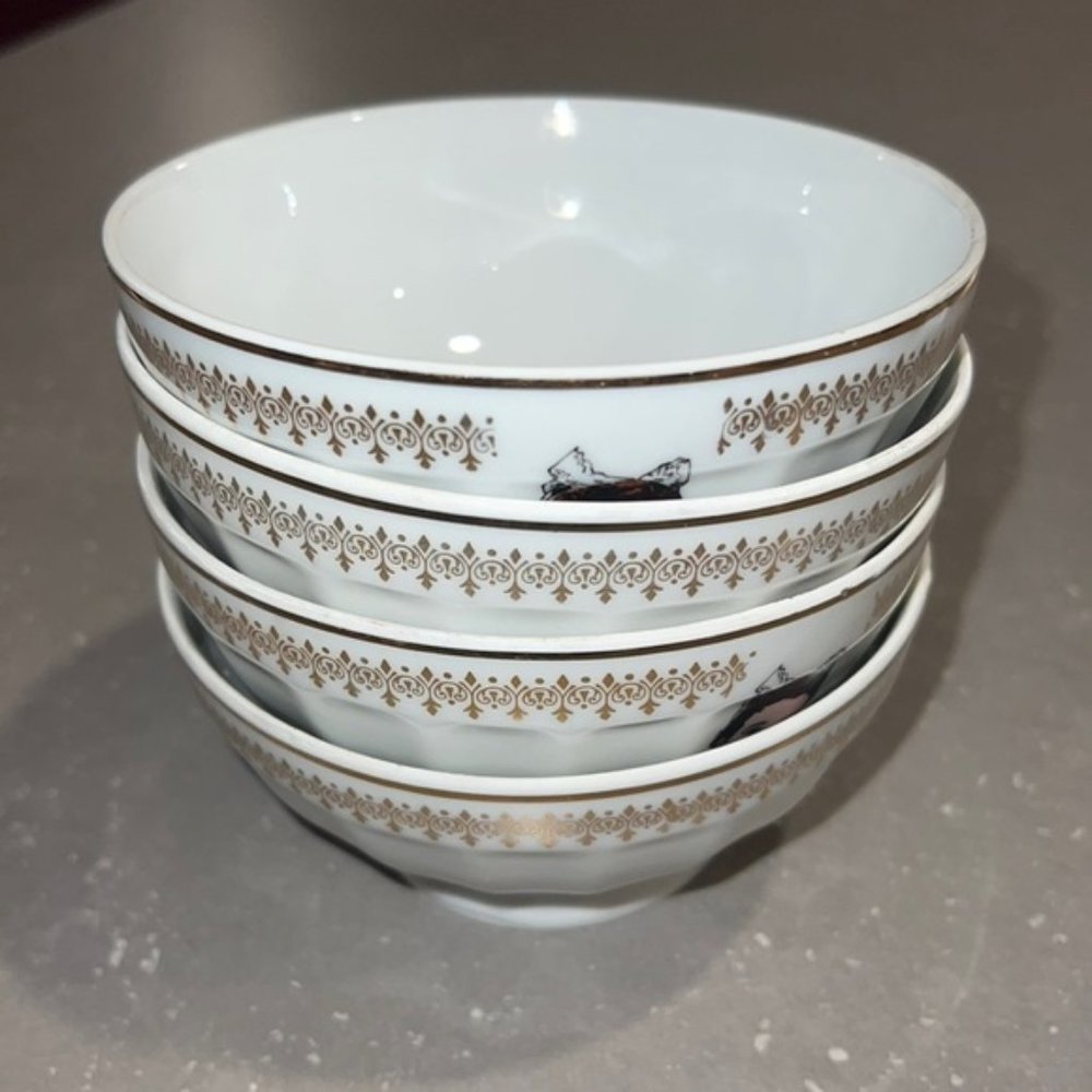 PORCELAINE de France FD Chauvignon set of 4 bowls
